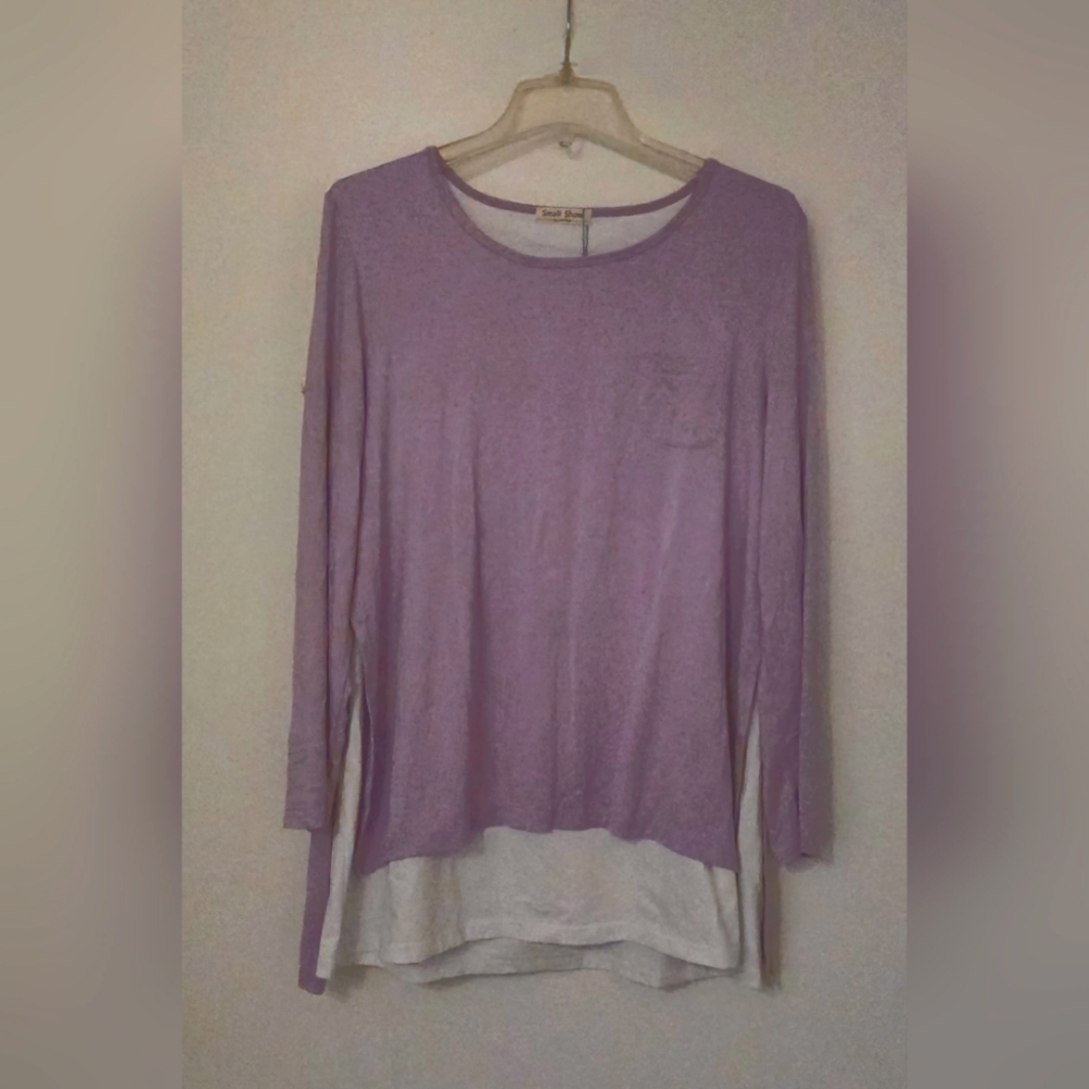 ✨️HOST PICK✨️NWT: Yr Round Maternity Top; Small Show; XL; Violet w/White Details
